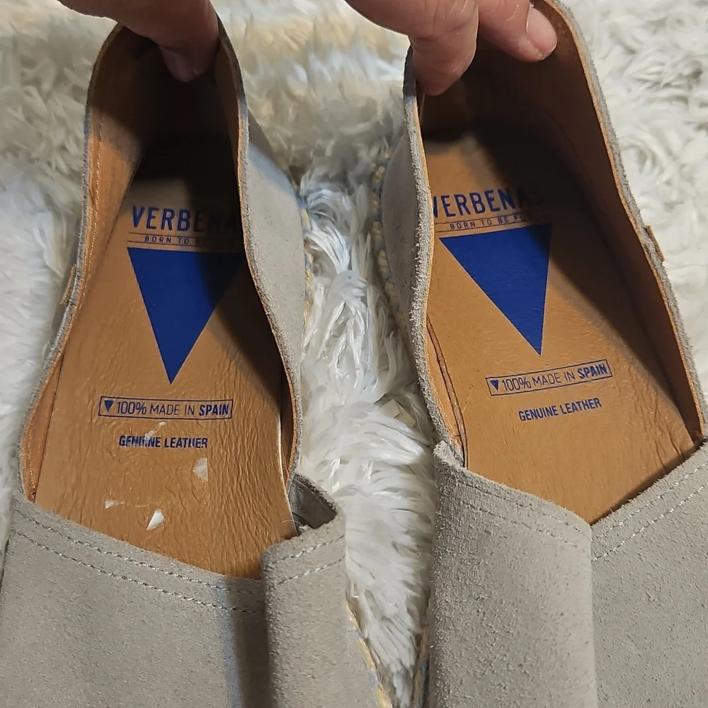 VERBENAS Espadrille Flats Suede Leather‎ Slip On Loafers Casual Shoes, Eu 41